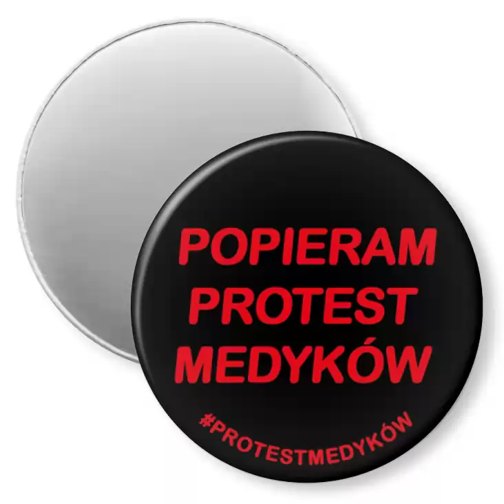 przypinka magnes Popieram protest medyków