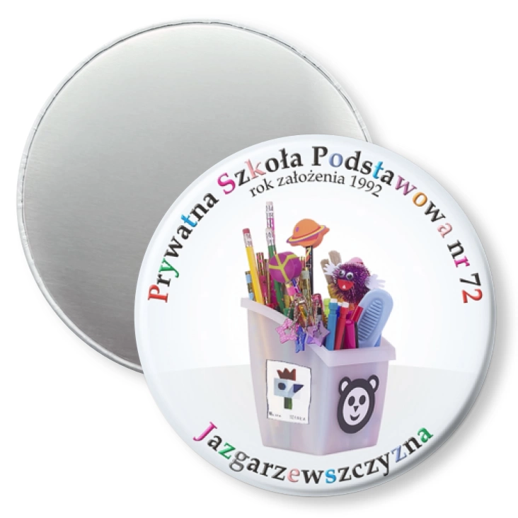 przypinka magnes Prywatna Szkoła Podstawowa nr 72 - Jazgarzewszczyzna