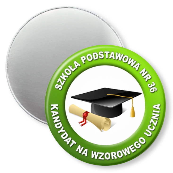 przypinka magnes SP nr 36 - kandydat na wzorowego ucznia