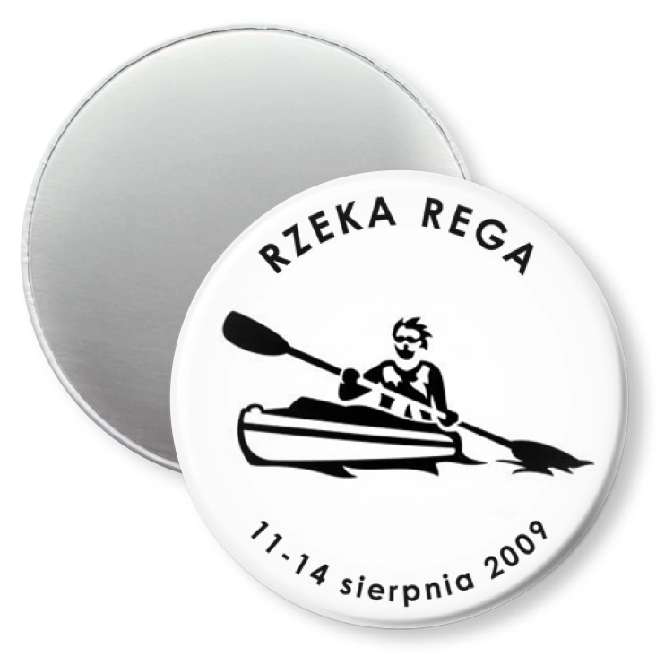 przypinka magnes Spływ kajakowy - Rzeka Rega