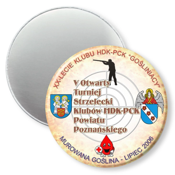 przypinka magnes V Otwarty Turniej Strzelecki Klubów HDK-PCK Powiatu Poznańskiego