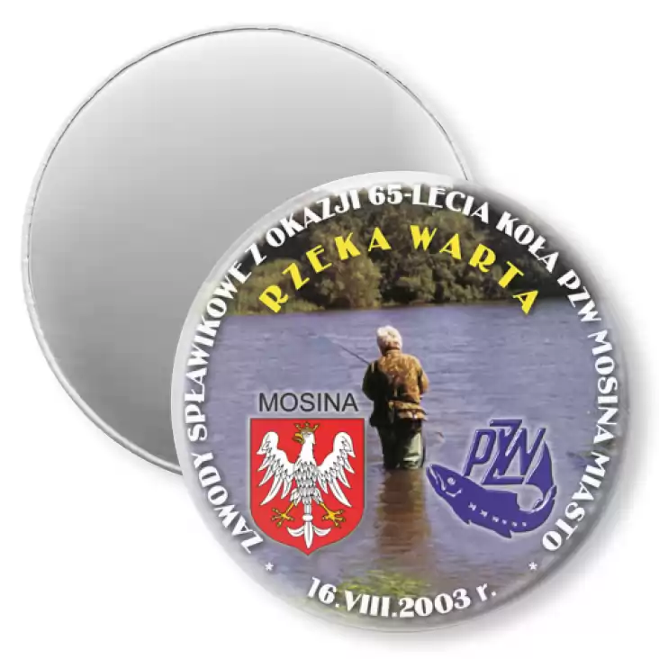 przypinka magnes Zawody Spławikowe z Okazji 65-lecia Koła PZW Mosina Miasto