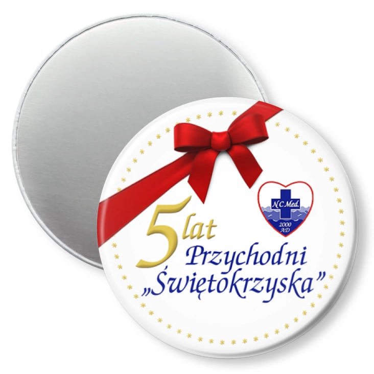 przypinka magnes 5 lat Przychodni Świętokrzyska