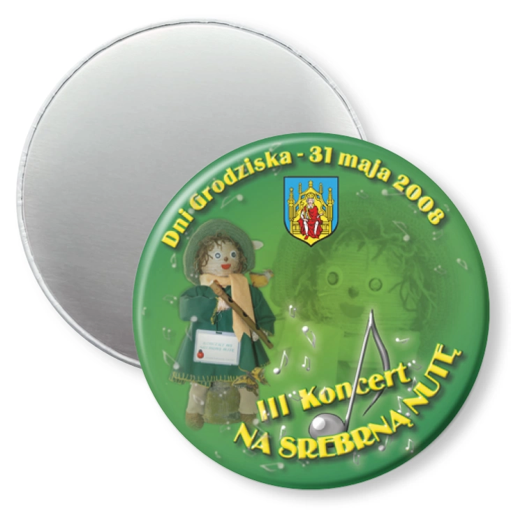 przypinka magnes Dni Grodziska - III Koncert Na Srebrną Nutę