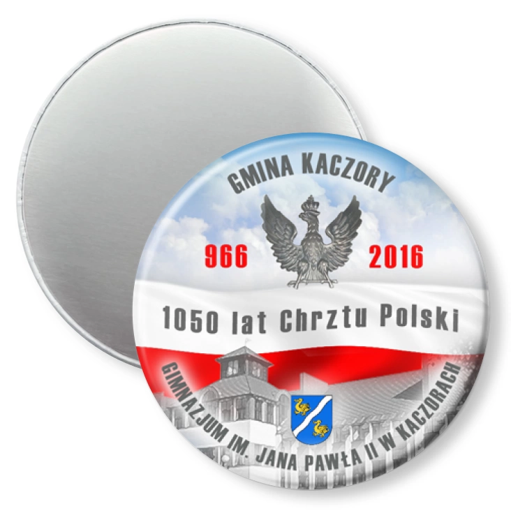 przypinka magnes Gimnazjum im. Jana Pawła II w Kaczorach