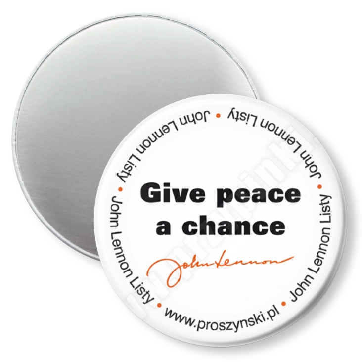 przypinka magnes Give peace a chance