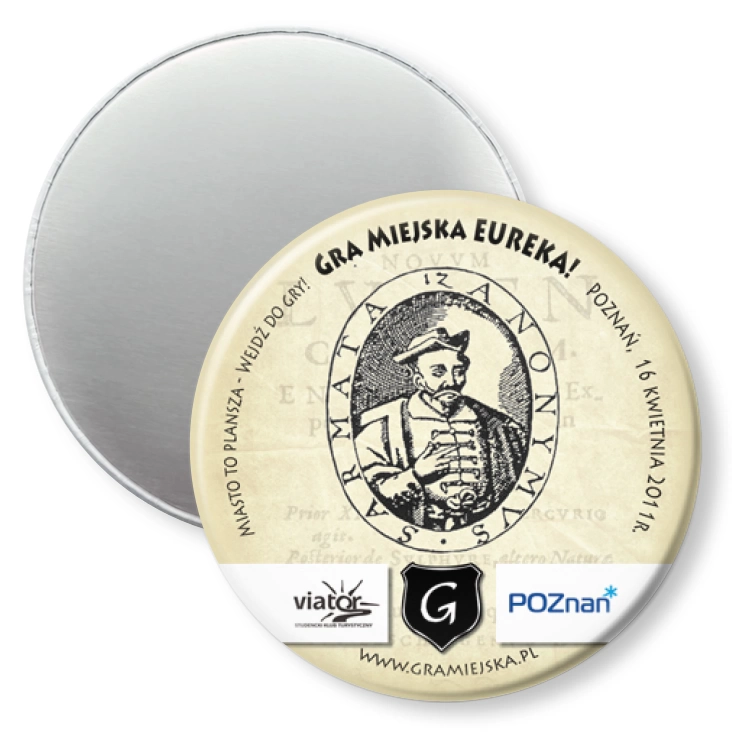 przypinka magnes Gra Miejska - Eureka!