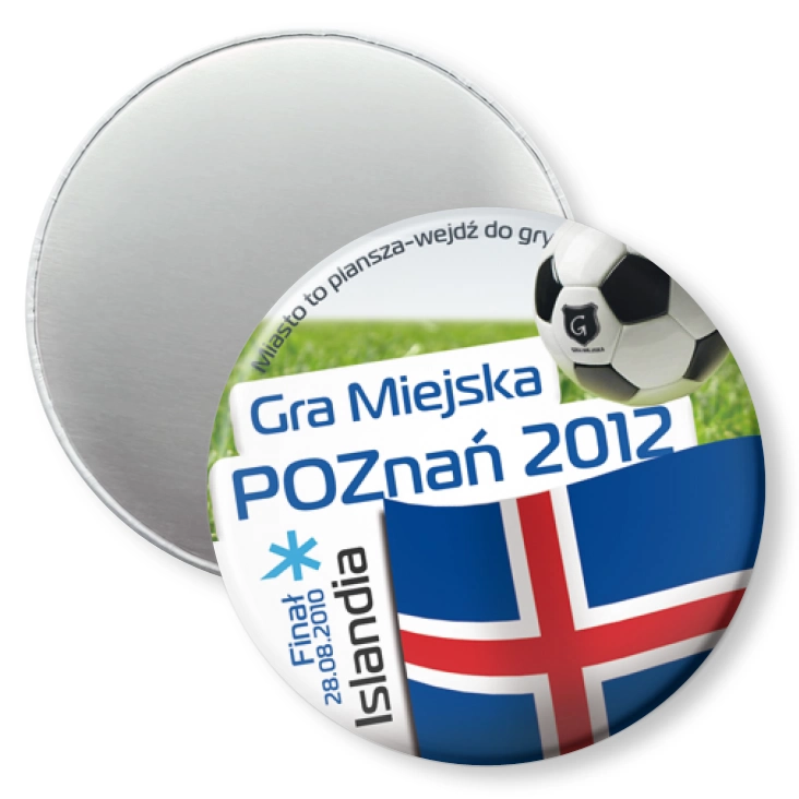 przypinka magnes Gra Miejska - Poznań 2012 - Islandia