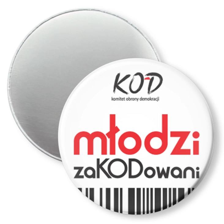 przypinka magnes KOD Młodzi zaKODowani