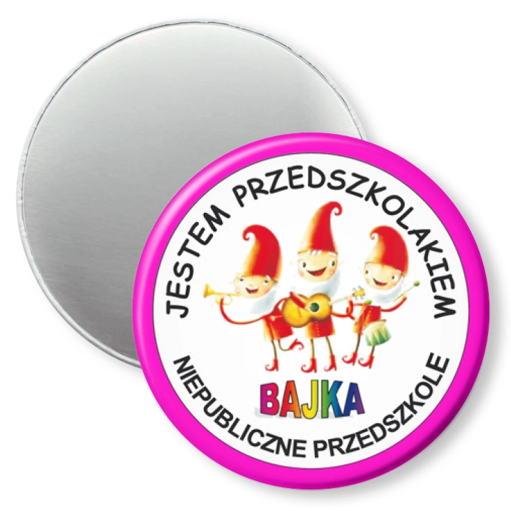 przypinka magnes Przedszkole Bajka - Krasnoludki