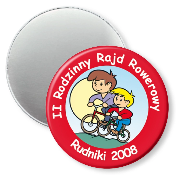 przypinka magnes Rodzinny Rajd Rowerowy Rudniki