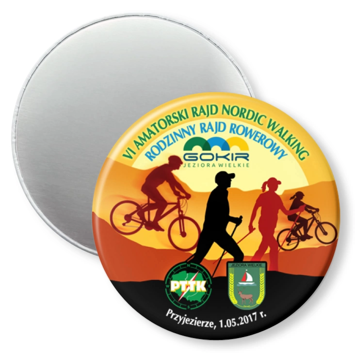 przypinka magnes VI Amatorski Rajd Nordic Walking 2017
