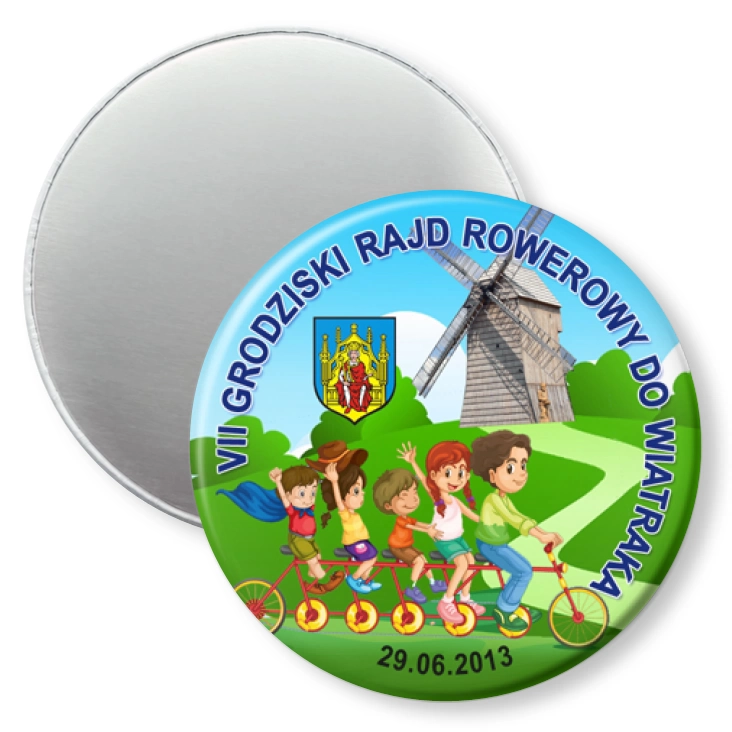 przypinka magnes VII Grodziski Rajd Rowerowy Do Wiatraka