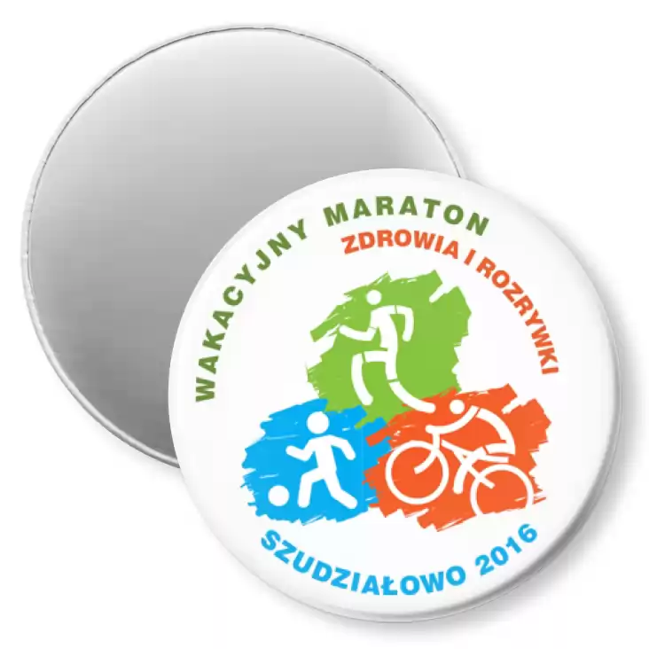przypinka magnes Wakacyjny Maraton Zdrowia i Rozrywki