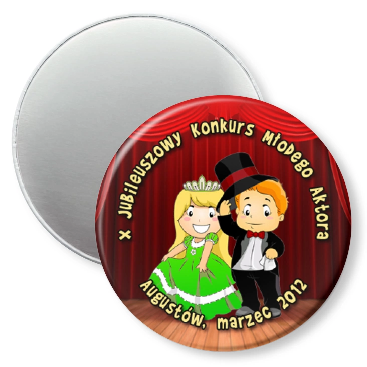 przypinka magnes X Jubileuszowy Konkurs Młodego Aktora