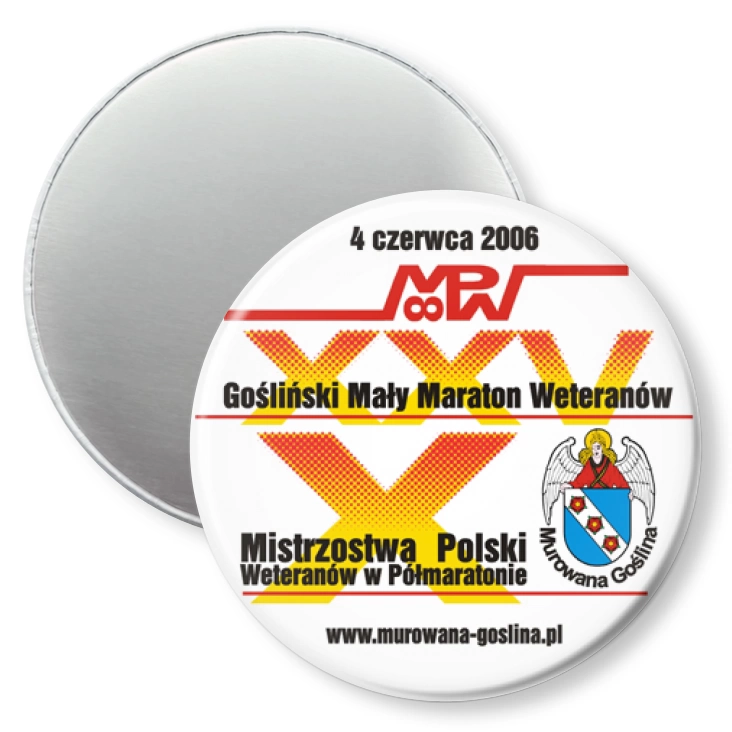 przypinka magnes X Mistrzostwa Polski w Półmaratonie Weteranów