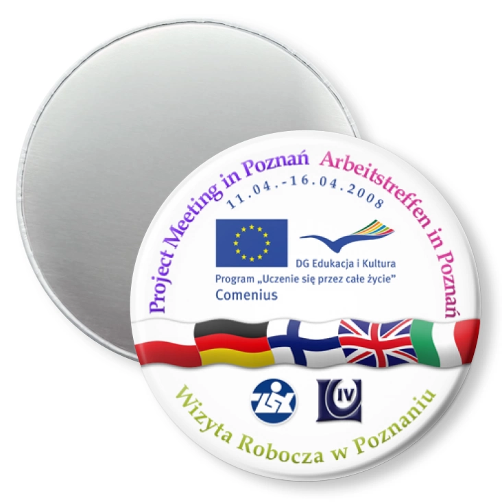 przypinka magnes Comenius ZSK LO4 Poznań