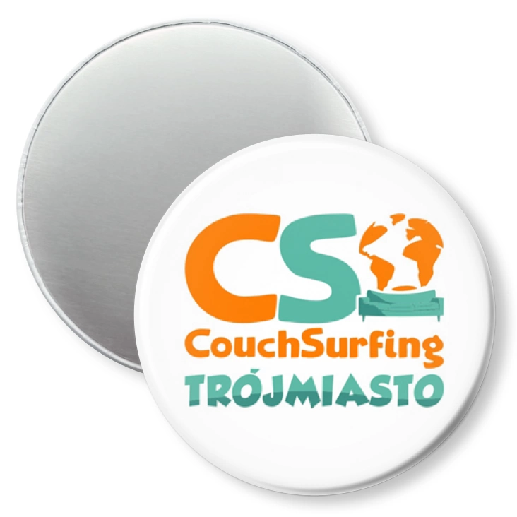 przypinka magnes Couchsurfing Pomorskie