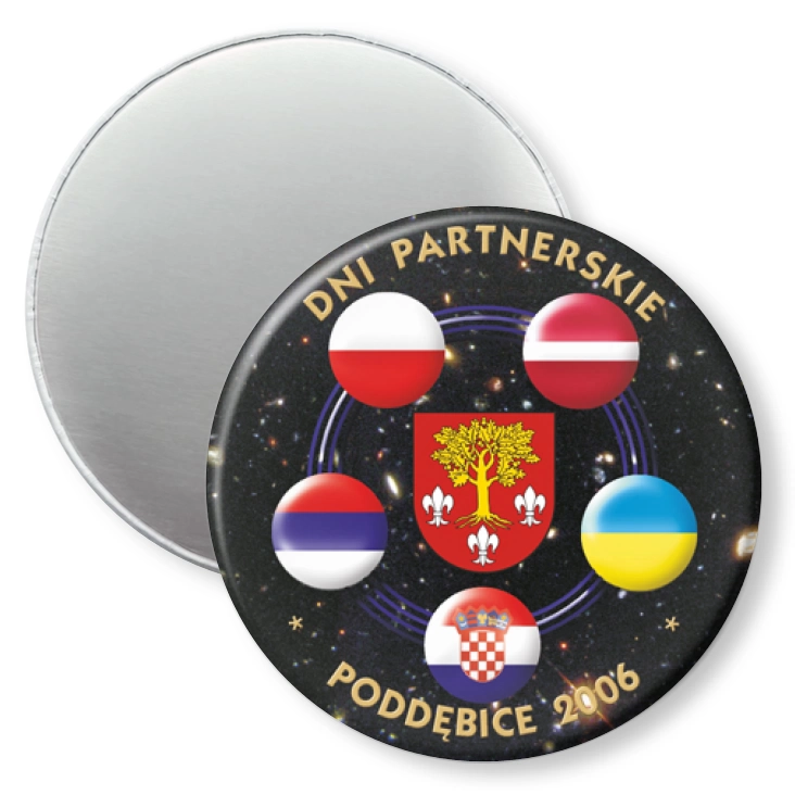 przypinka magnes Dni partnerskie - Poddębice 2006