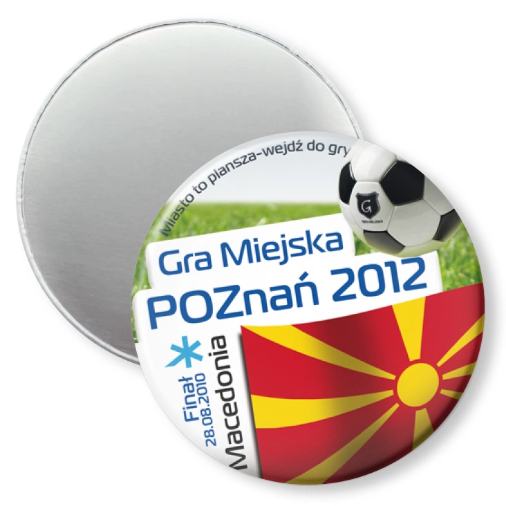 przypinka magnes Gra Miejska - Poznań 2012 - Macedonia