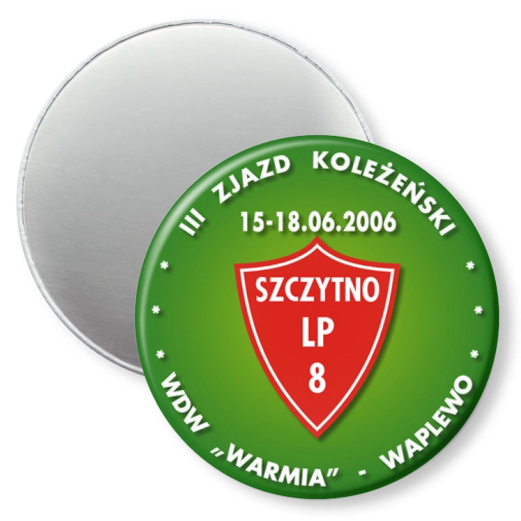 przypinka magnes III Zjazd Koleżeński WDW Warmia - Waplewo