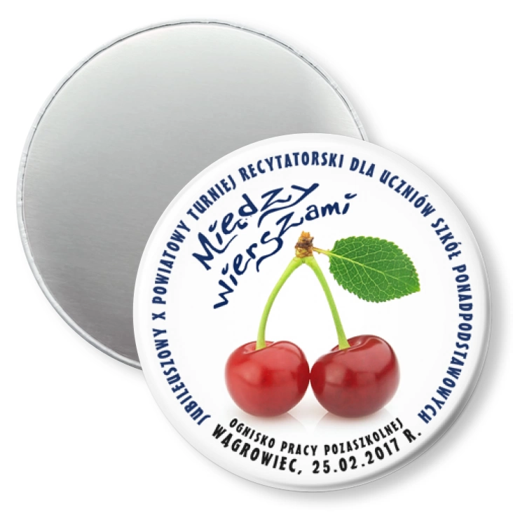 przypinka magnes Między Wierszami 2017