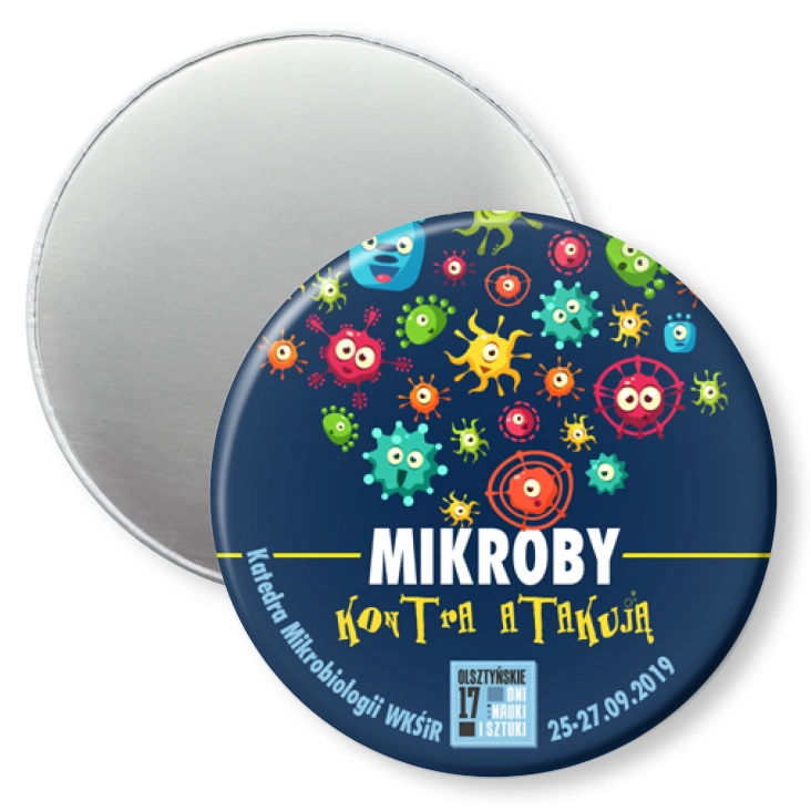 przypinka magnes Mikroby kontra atakują