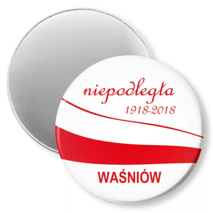 przypinka magnes Niepodległa Polska - Waśniów