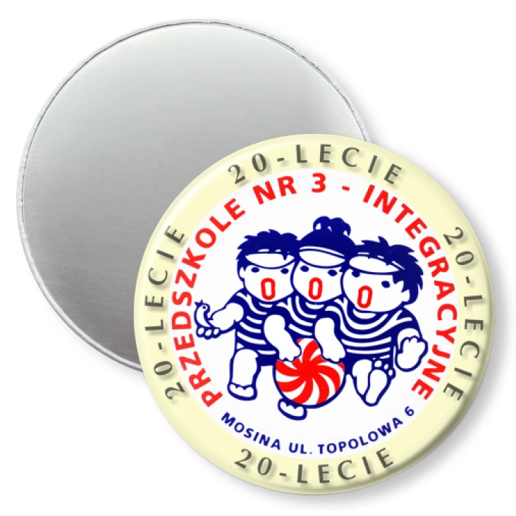 przypinka magnes 20-lecie Przedszkola nr 3 - Integracyjnego