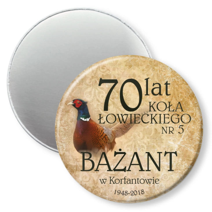 przypinka magnes 70 lat KŁ Bażant