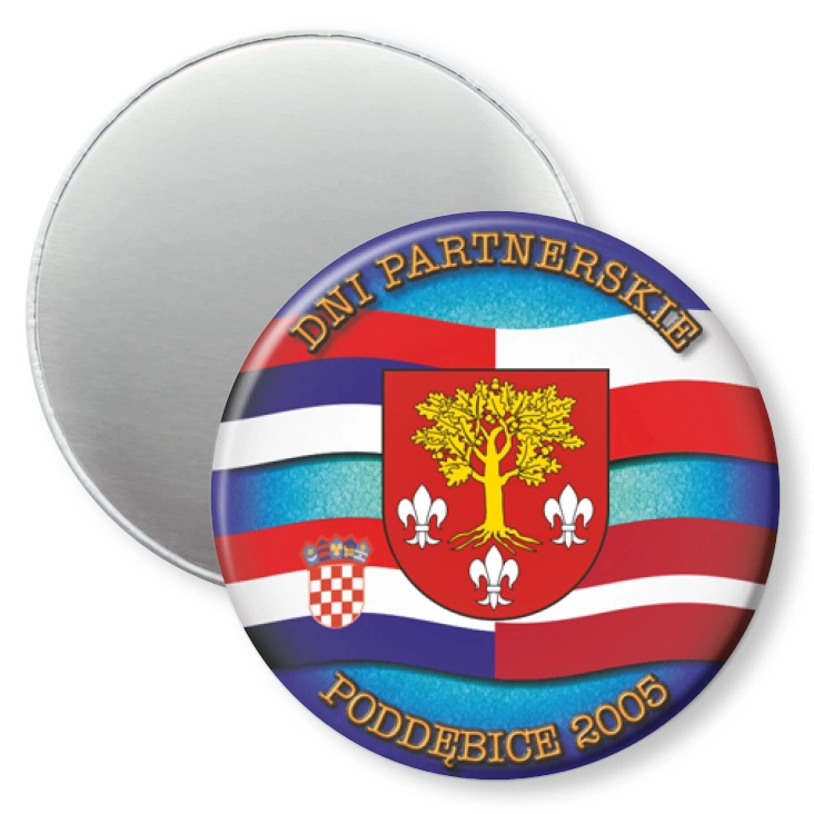 przypinka magnes Dni partnerskie - Poddębice 2004