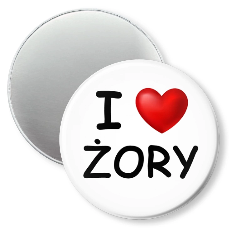 przypinka magnes I love Żory