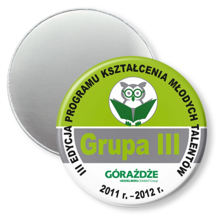przypinka magnes III edycja programu kształcenia młodych talentów