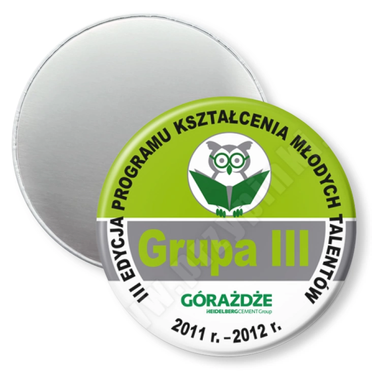 przypinka magnes III edycja programu kształcenia młodych talentów