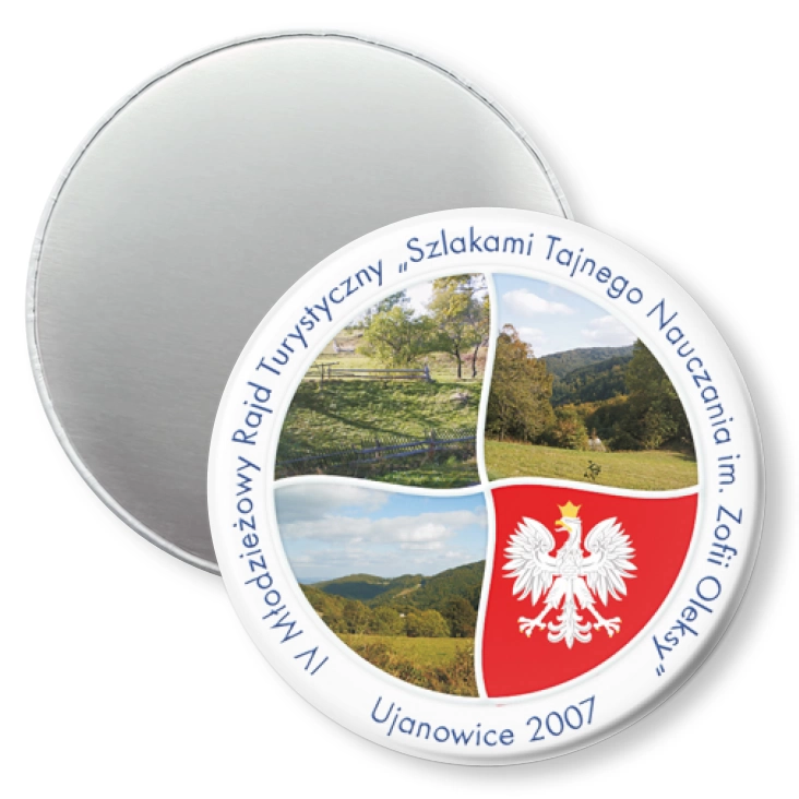 przypinka magnes IV Młodzieżowy Rajd Turystyczny - Ujanowice 2007