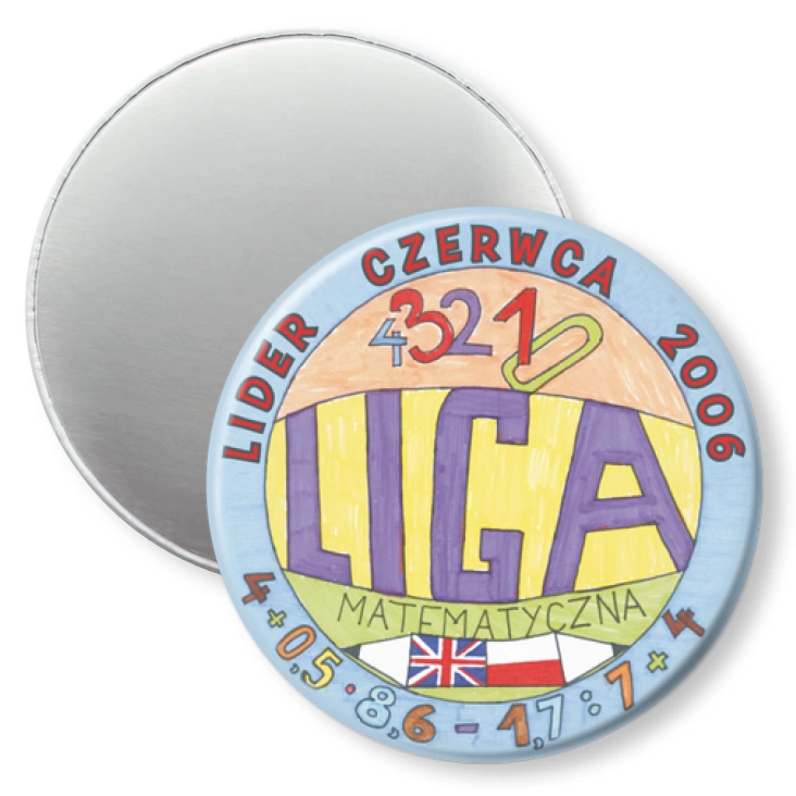 przypinka magnes Liga matematyczna - lider czerwca 2006