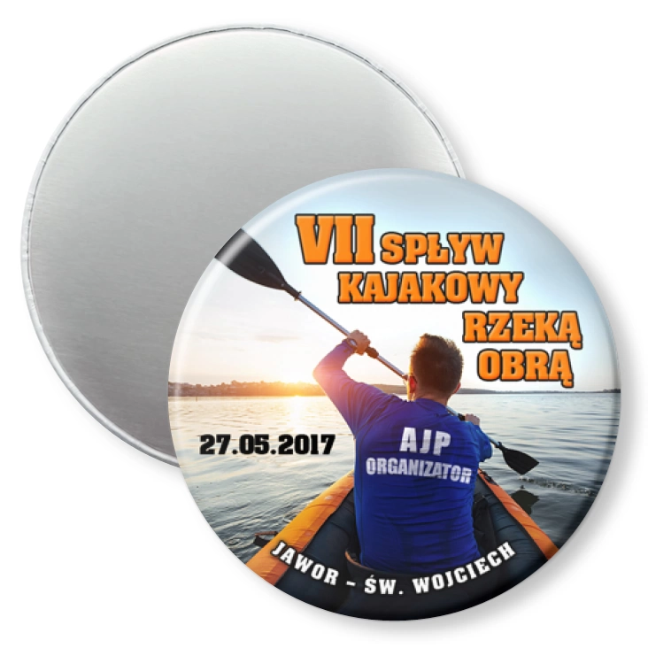 przypinka magnes VII Spływ kajakowy rzeką Obrą