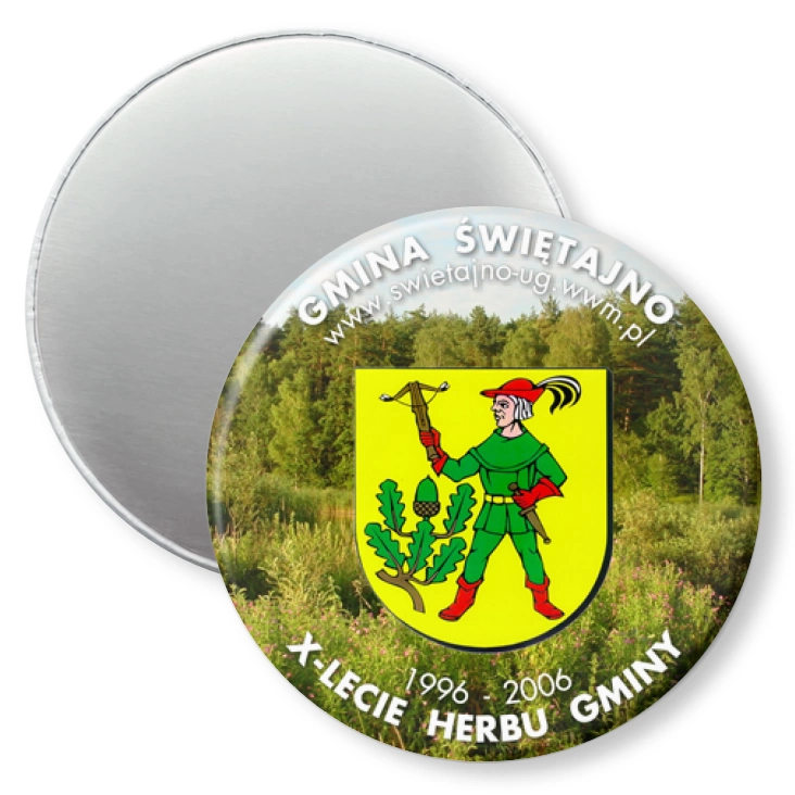 przypinka magnes X-lecie Herbu Gminy Świętajno
