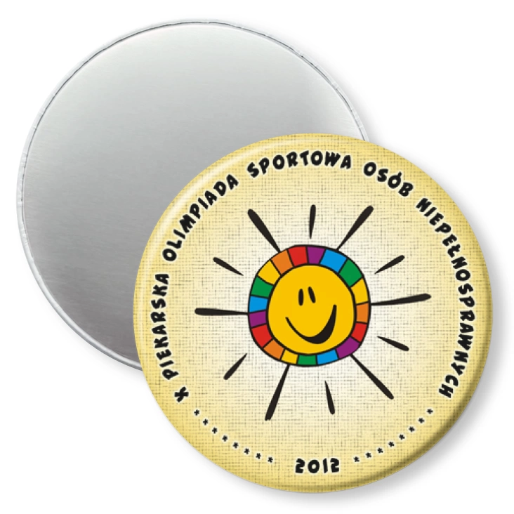 przypinka magnes X Piearska Olimpiada Sportowa Osób Niepełnosprawnych 2012