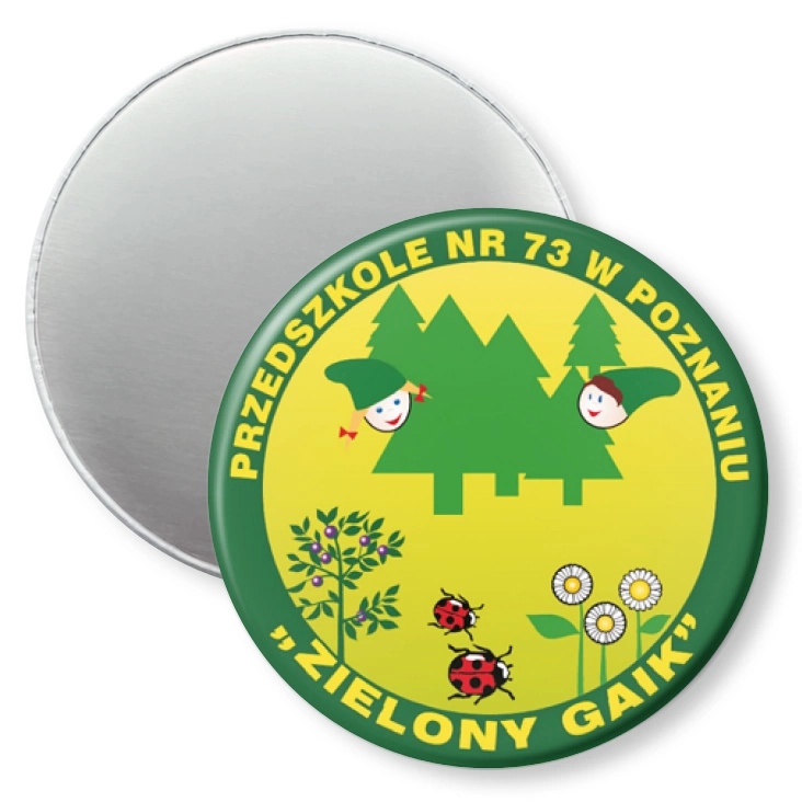 przypinka magnes Zielony Gaik - Przedszkole Nr 73