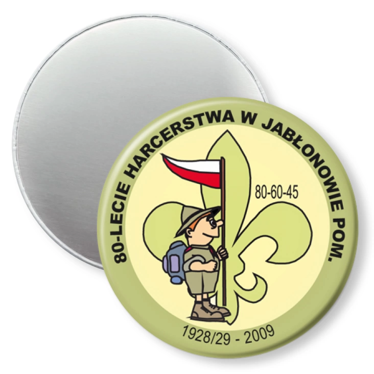 przypinka magnes 80-lecie Harcerstwa w Jabłonowie Pom.