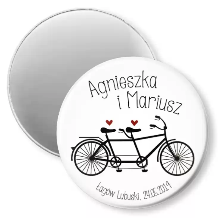przypinka magnes Agnieszka i Mariusz