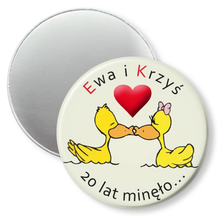 przypinka magnes Ewa i Krzyś