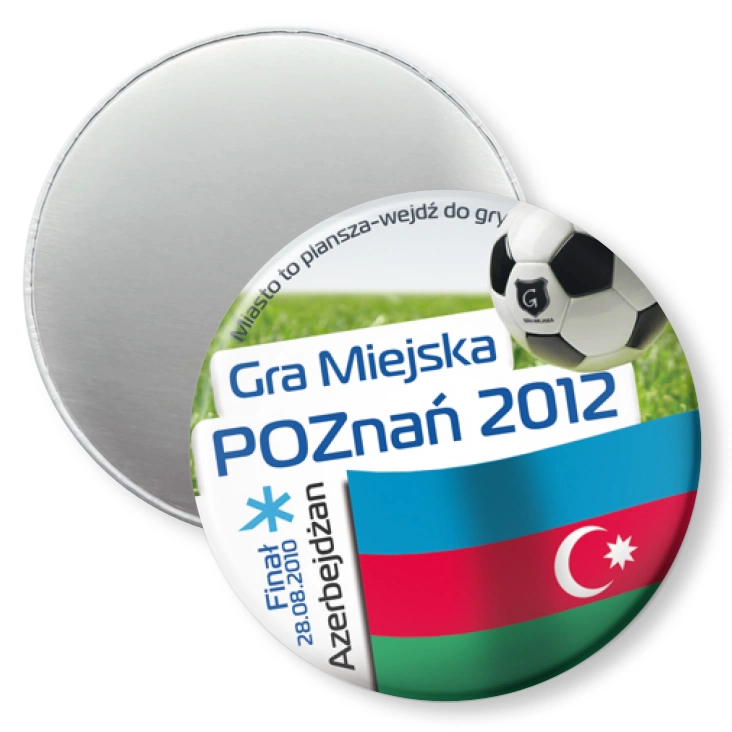przypinka magnes Gra Miejska - Poznań 2012 - Azerbejdżan