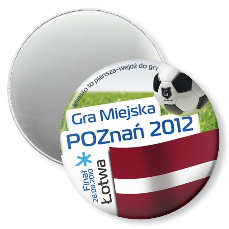 przypinka magnes Gra Miejska - Poznań 2012 - Łotwa