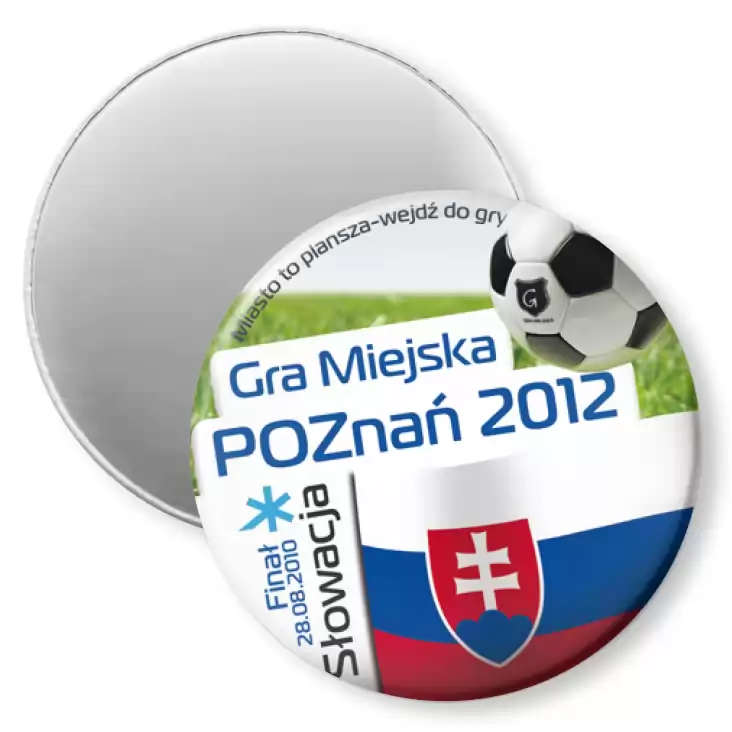 przypinka magnes Gra Miejska - Poznań 2012 - Słowacja