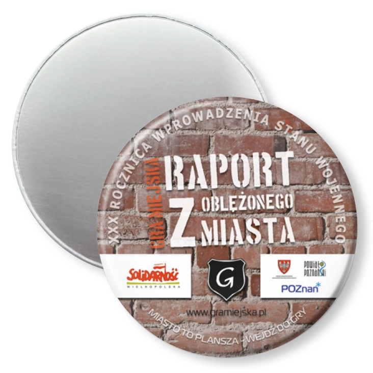 przypinka magnes Gra Miejska - Raport z oblężonego miasta