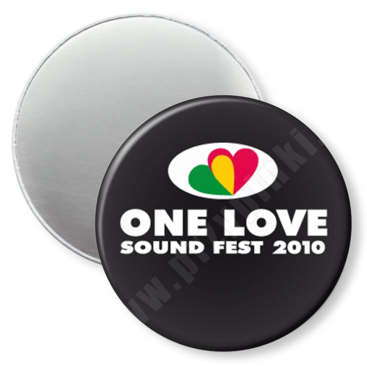 przypinka magnes One Love 2010 - czarne