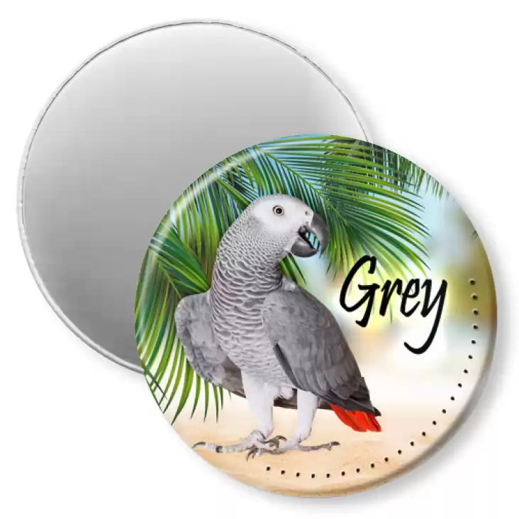 przypinka magnes Papugarnia Carmen - Grey