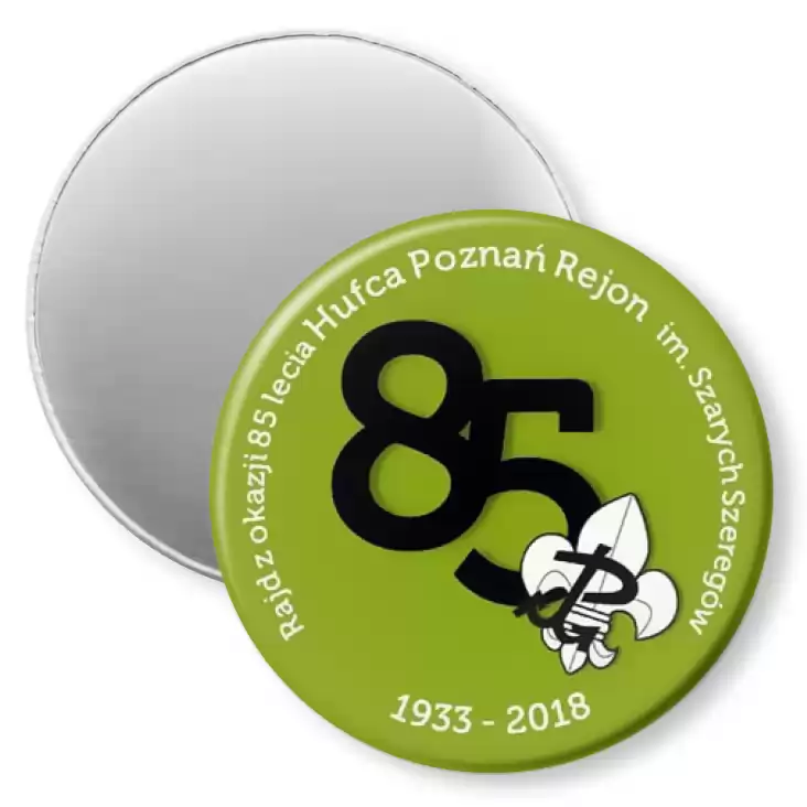 przypinka magnes Rajd z okazji 85-lecia Hufca Poznań Rejon